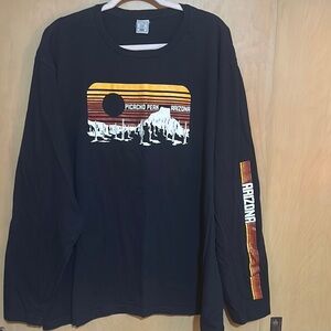 Old Navy Black Long Sleeve Tee with Mountain Graphic
